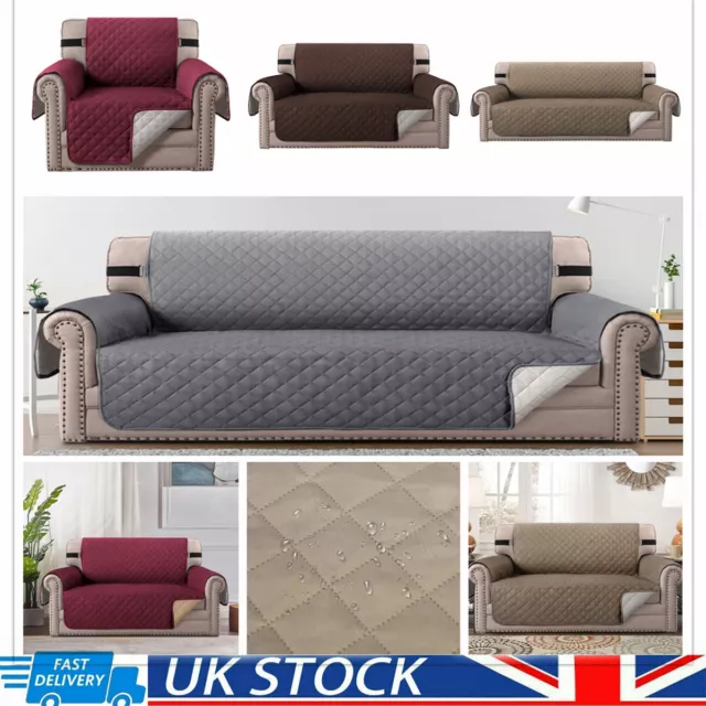 Quilted Sofa Cover Waterproof Furniture Pet Protector Throw Sofa Slip Covers UK