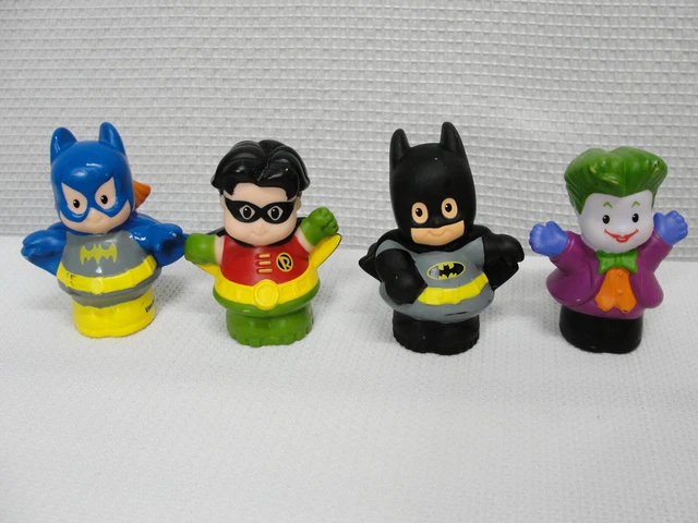 Fisher Price Little People Lot DC Friends Super Heroes Batman Robin Joker Fisher Price Little People Lot DC Friends Super Heroes Batman Robin Joker