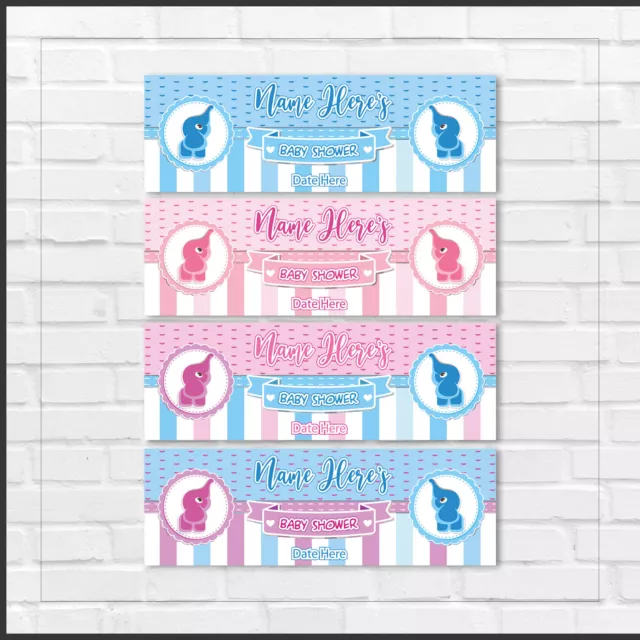 2 Personalised Banners Baby Shower - Girl, Boy, Unisex Girl, Unisex Boy