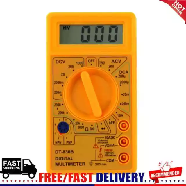 DT-830B LCD Digital Multimeter AC/DC 750/1000V Amp Volt Ohm Tester Meter