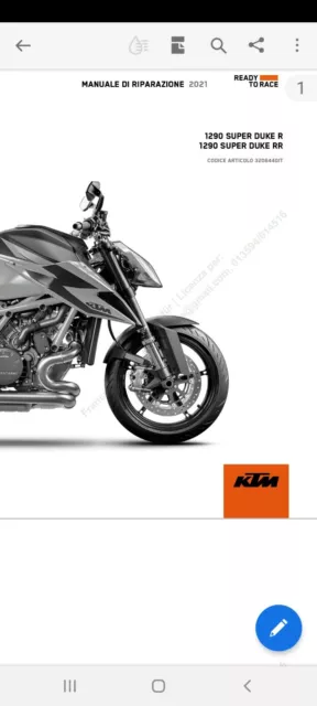 *Manuale Di Riparazione* (officina) Ktm 1290 Super Duke R /RR 2021  ITALIANO pdf