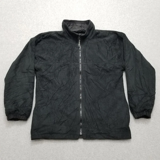 Result Jacket Mens Large Black Reversible Full Zip Pockets Outdoor Fleece