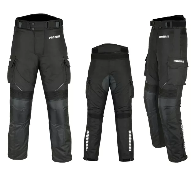Herren Motorradhose wasserdicht Cordura Textil Motorrad Reithose schwarz