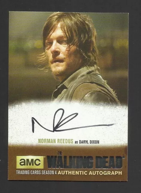 Nr1 The Walking Dead Season 4 Autograph Card Silver Norman Reedus Daryl Dixon