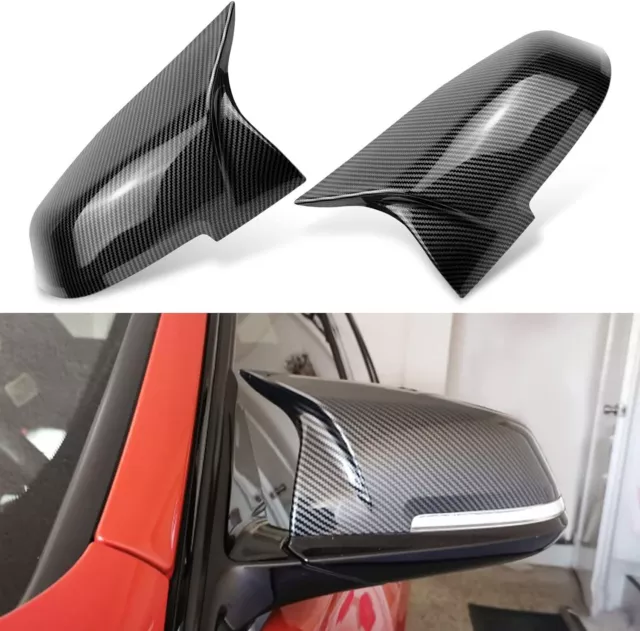 2X Carbon Look Wing Mirror Cover Cap For BMW F20 F21 F30 F31 F32 F36 X1 E84 F87