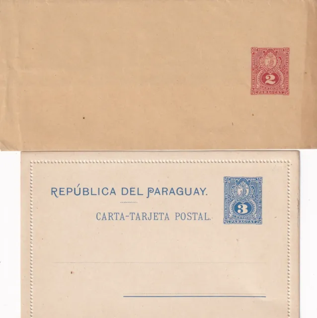 S316-Republica Del Paraguay, 1 Cartolina Postale + 1 Busta, 2 + 3 Centavos