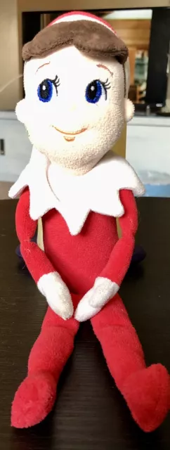 The Elf On A Shelf Plush Vintage 2005 Red Suit Brown Hair Blue Eyes Christmas