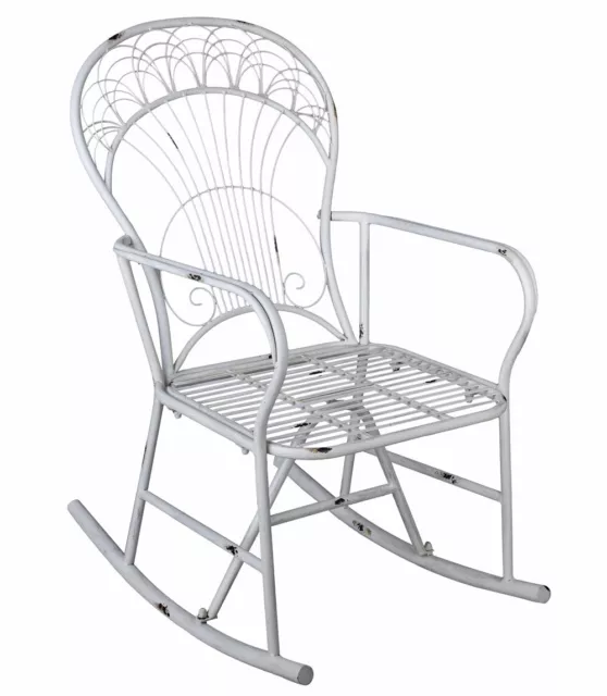 Schaukelstuhl Eisen Gartenstuhl Schwingsessel Liegestuhl Gartenmöbel Metallstuhl