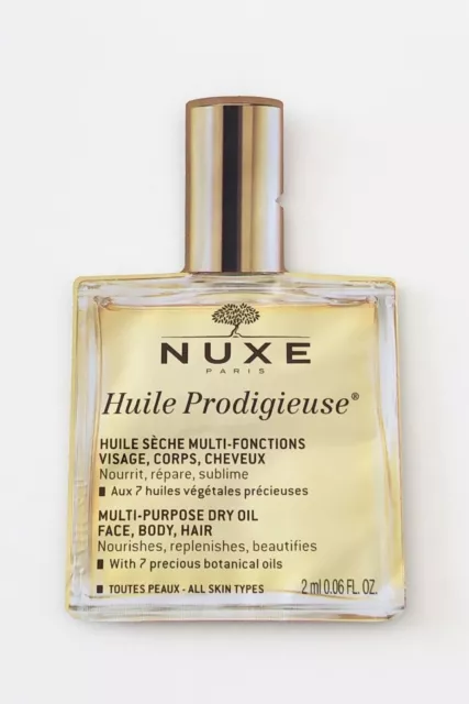 Nuxe Paris Huile Prodigieuse Multifunktions Trockenöl Körper Haar 2 ml Probe NEU