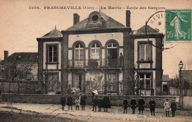 CPA 60 - FRANCHEVILLE (Oise) - 1258. La Mairie - Ecole des Garçons