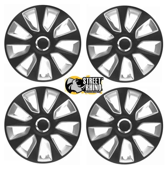 15" Universal Stratos RC Wheel Cover Hub Caps x4 Ideal For Peugeot 407