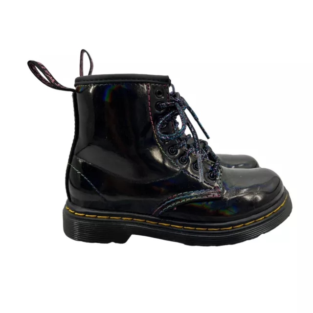 Dr Martens Boots Toddler Girl 10 Patent Leather Zipper Side Lace Up Ankle Combat