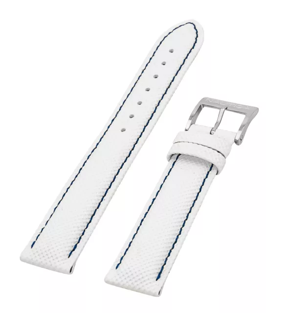 Nautica Men's N15545G BFD 101 DIVER White 20mm PVC Leather Watch Band