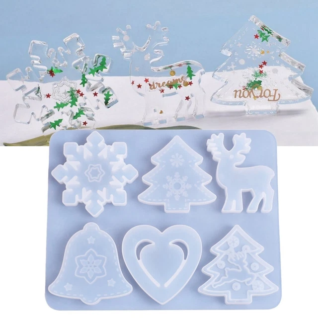 Moule En Résine De Silicone Super Brillant En Forme De Sapin De Noël Pour Porte-clés, Pendentif, Moule De Décoration De Noël Pour Bricolage époxy Artisanat Argile Polymère Moule Outil