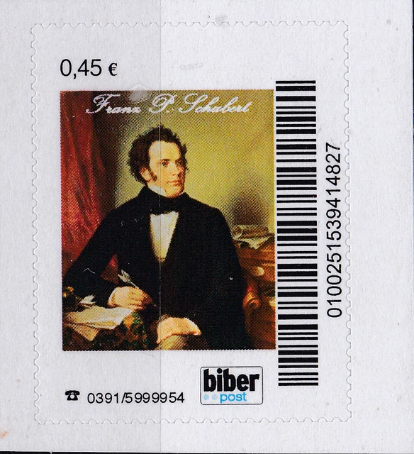Privatpost. Biberpost. Franz Schubert, postfrisch