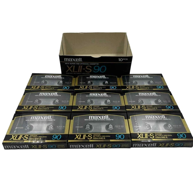 MAXELL XLII-S 90 9 PACK BOX Blank Audio Cassette Tape (Sealed) NOS! New CrO2