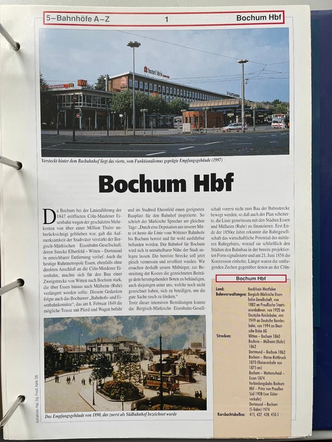 Bochum Hbf aus Das große Archiv der Bahnhöfe