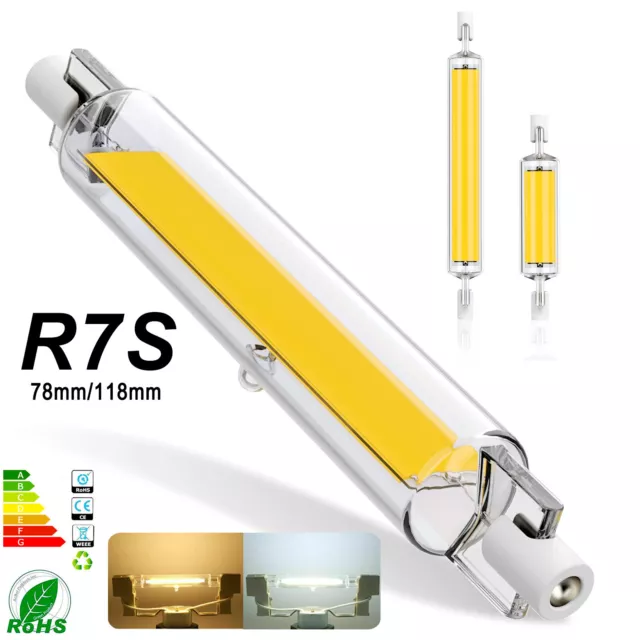 R7s LED 78 mm 118 mm tubo de vidrio bombilla regulable COB bombilla reemplazo lámpara halógena