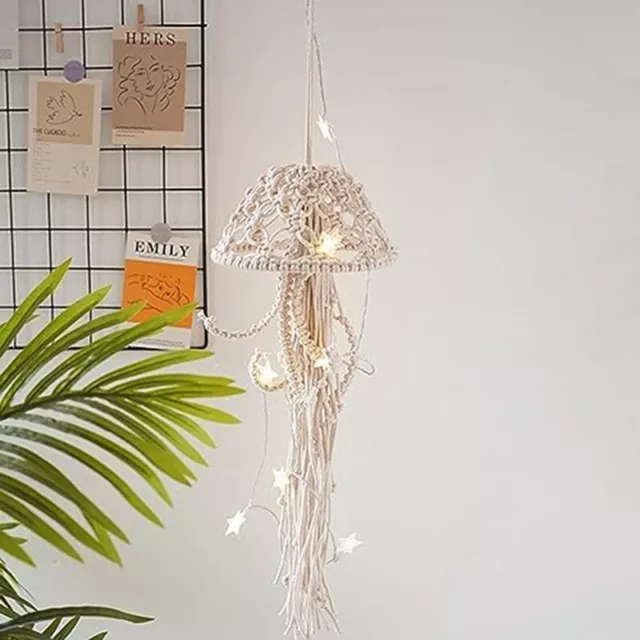 Macramé para Colgar en la Pared, AtrapasueñOs de Medusas con Luces de Estre5116