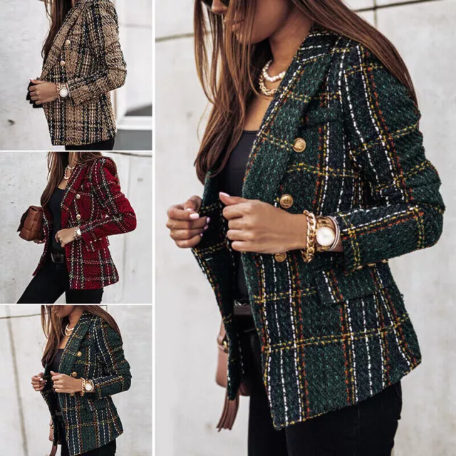 Women Slim Blazer Formal OL Work Jacket Long Sleeve Outwear Suit Coat Tops