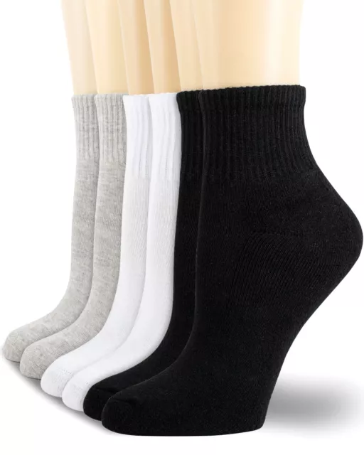 Womens Ankle Athletic Sports Running Socks 95% Cotton Low Cut Casual Size 9-11