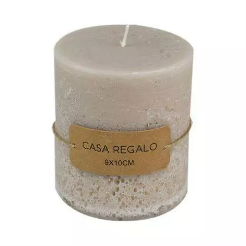 Casa Regalo Earth Pillar Candle 9x10cm- Cream