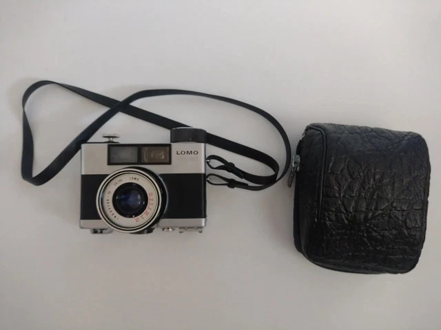Cámara fotográfica vintage Lomo 135BC Industar-73 URSS soviética impulsada por resorte con estuche