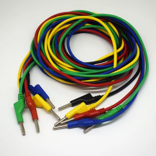 1pc 3M/10Ft Silicone High Voltage Dual 4mm Banana Plug Test Leads Cable 5 Colors