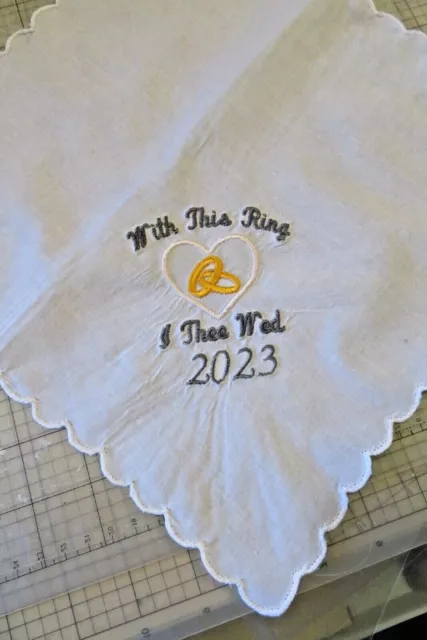 Hankies Matrimonio Personalizzati Ricamati Uomo o Donna GRATIS UKPOST 2