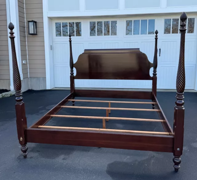 Ethan Allen Georgian Court CAL KING Swirl Poster Bed 11-5680