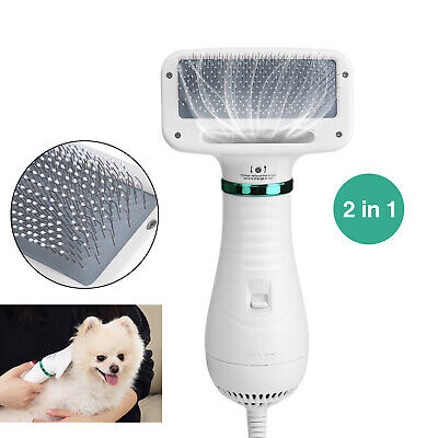 Pet Hair Dryer Dog Cat Quiet Fast Heating Warm Air Blower Brush Grooming Comb