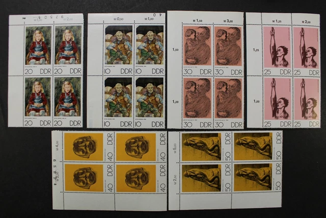 DDR, MiNr. 1607-1612, Viererblöcke, Ecken links oben, postfrisch / MNH - 661144