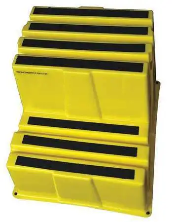 Zoro Select 44Zj64 2 Steps, Plastic Step Stand, 500 Lb. Load Capacity, Yellow