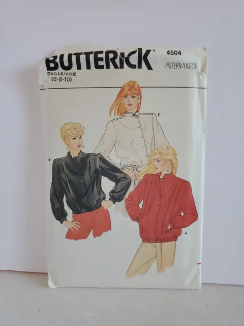 Vintage Butterick Sewing Pattern 4504 Size 6-8-10 Uncut FF misses jackets loose
