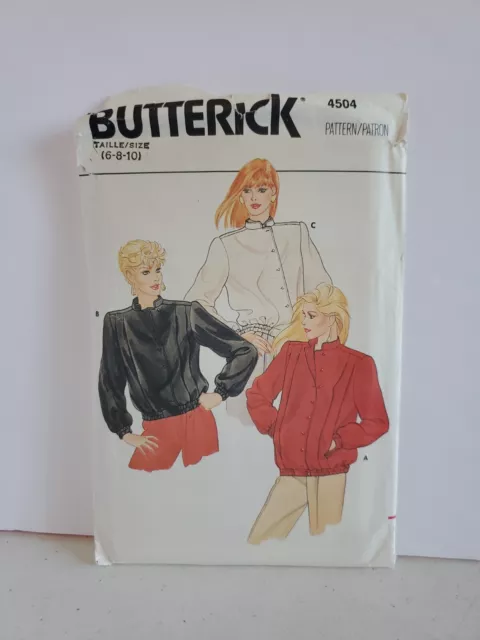 Vintage Butterick Sewing Pattern 4504 Size 6-8-10 Uncut FF misses jackets loose
