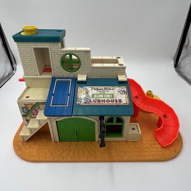 Fisher Price Sesame Street Clubhouse Incomplete Plastic Playhouse Vintage
