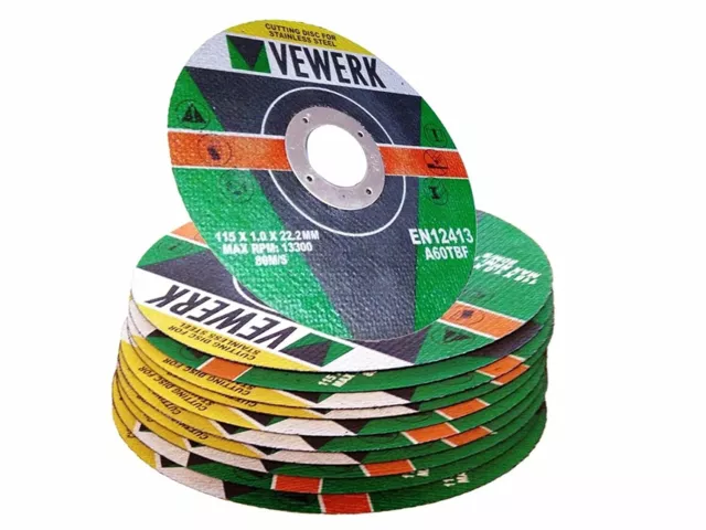 Metal Cutting/Slitting Discs Ultra Thin 115mm (4 1/2") x 1mm fast stainless x 10