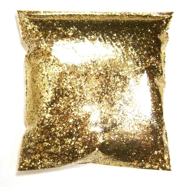 9oz / 266ml Golden Sand .025" Metal Flake, Large Paint Additive, Gold Metalflake