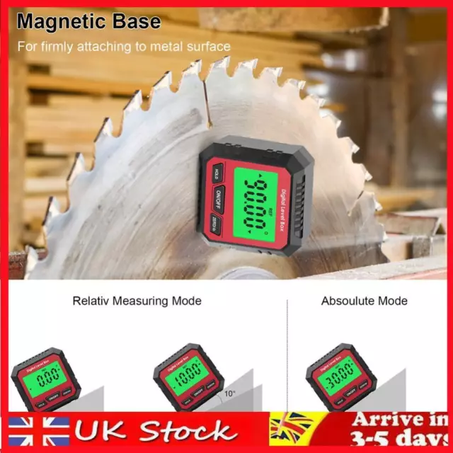 Angle Protractor 60 Degree Digital Inclinometer Level Meter (Red Black A)