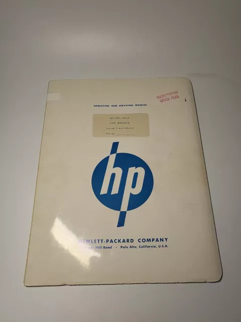 HP 803A ~ VHF Bridge ~ Operating & Service Manual