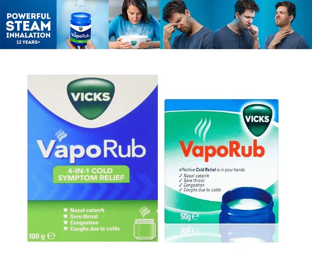 VICKS VAPO OF Cough Cold & Flu Like Symptoms 100g / 50g £8.39 PicClick UK