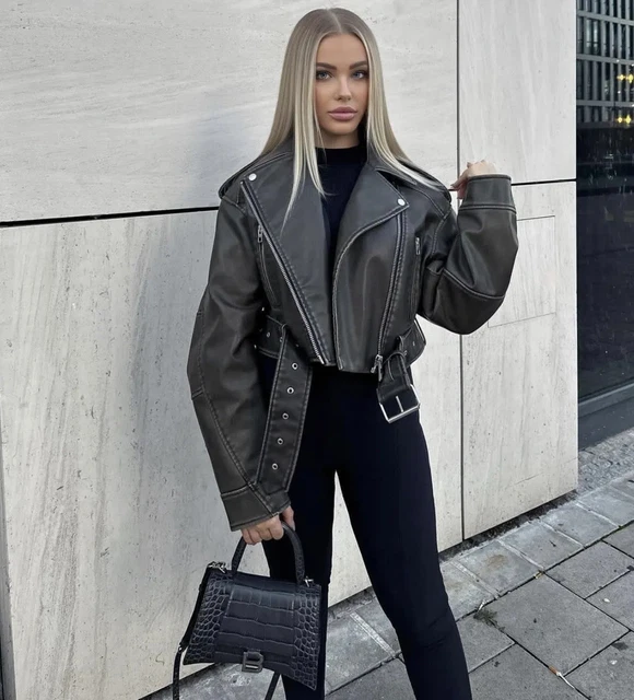 Faux leather clearance jacket zara woman
