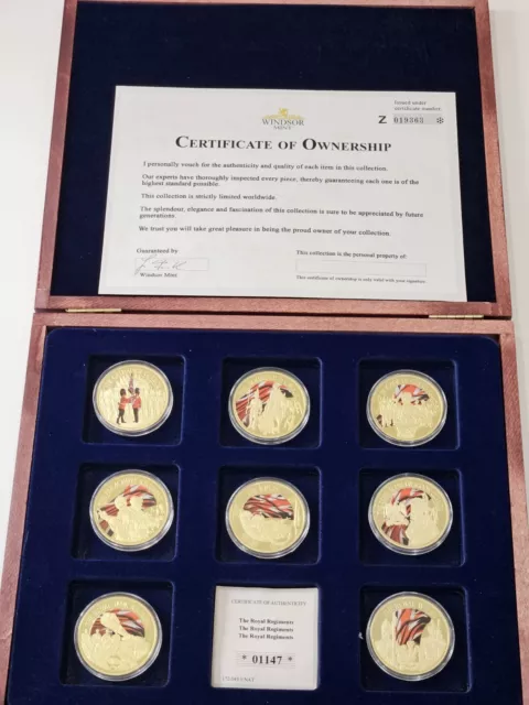 Windsor Mint, The Royal Regiments. Commemorative Gold Layered Coin Set