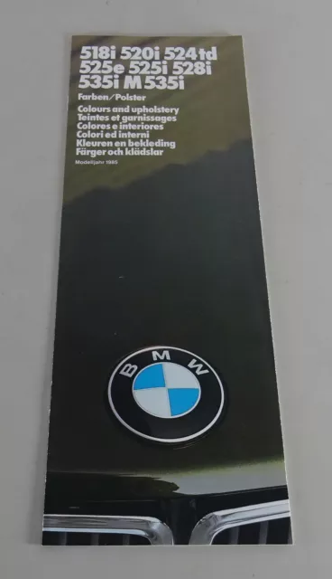 Prospetto Colori/Imbottitura BMW E28 518i 520i 524td 525e 525i 528i 535i/M '01