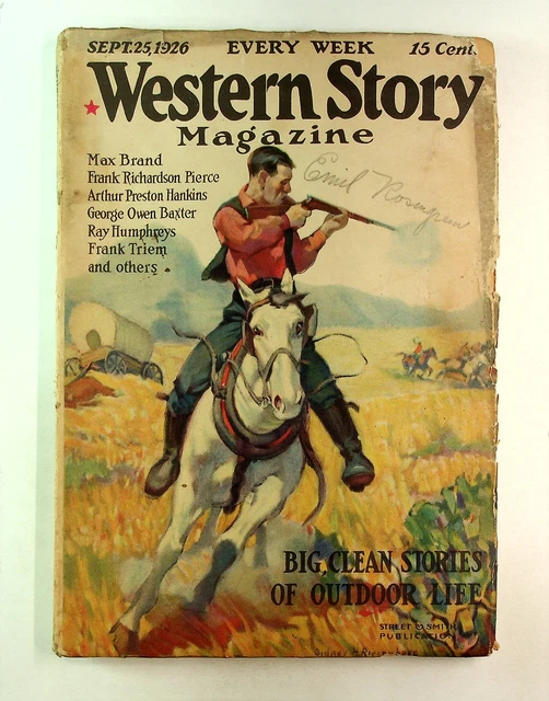 Western Story Magazine Pulp 1st Series Sep 25 1926 Vol. 63 #6 GD/VG 3.0