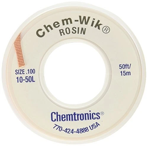 Chemtronics Desoldering Braid Chem-Wik Rosin 10-50L 0.10 50ft