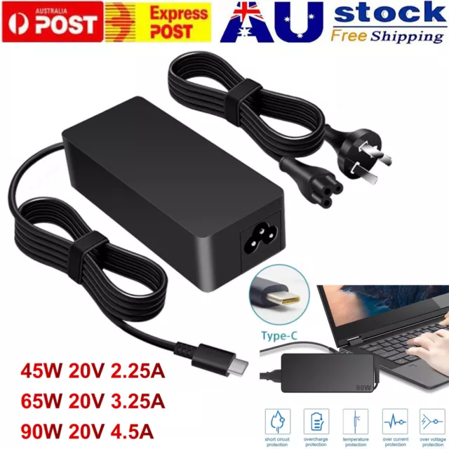 90W/65W/45W USB-C Type-C AC Adapter Power Laptop Charger For Lenovo HP ASUS Acer