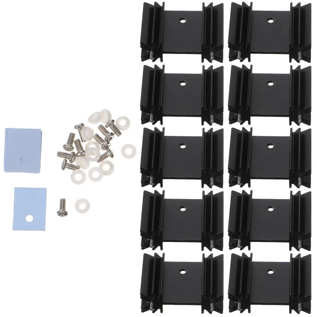 40pcs Triode Heat Sink Aluminum Electronic Radiator Parallel Notch Heatsink for