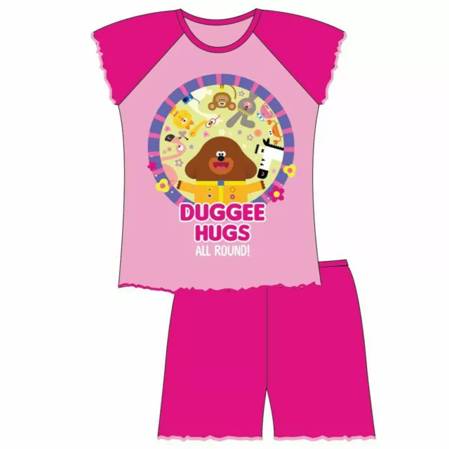 Hey Duggee & Friends Girls Pink Short Shortie Summer Pyjamas PJs 18/24 & 2 3 4