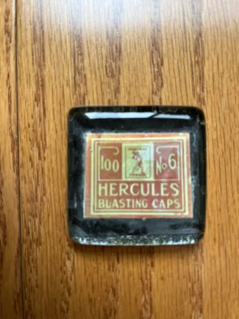 Hercules Blasting Caps 2” square paperweight 100 no. 6 Replica Decorative